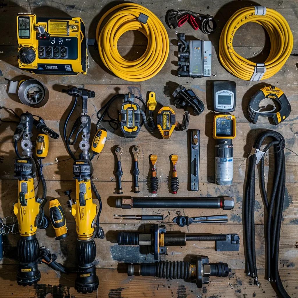 Advanced tools used for professional waterproof foundation repair