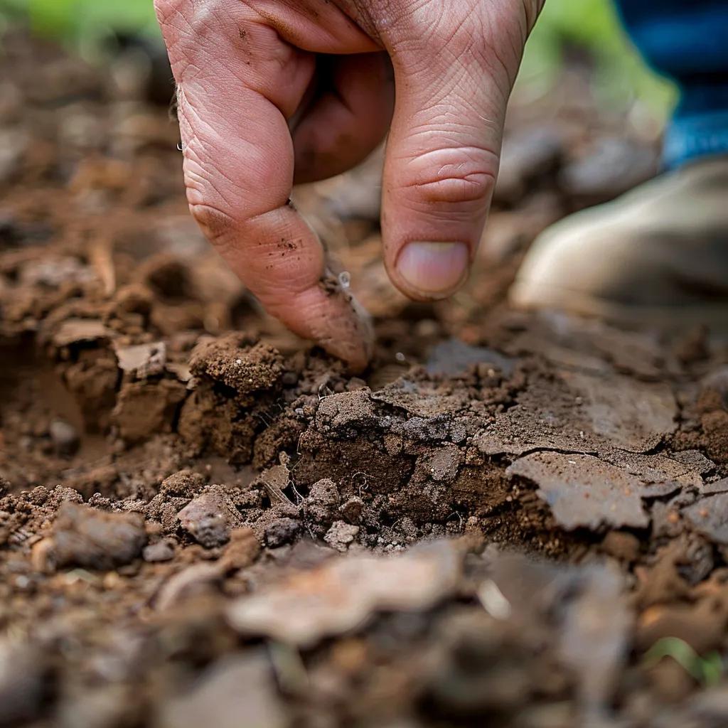 Close-up of clay soil layers affecting foundation stability in Akron